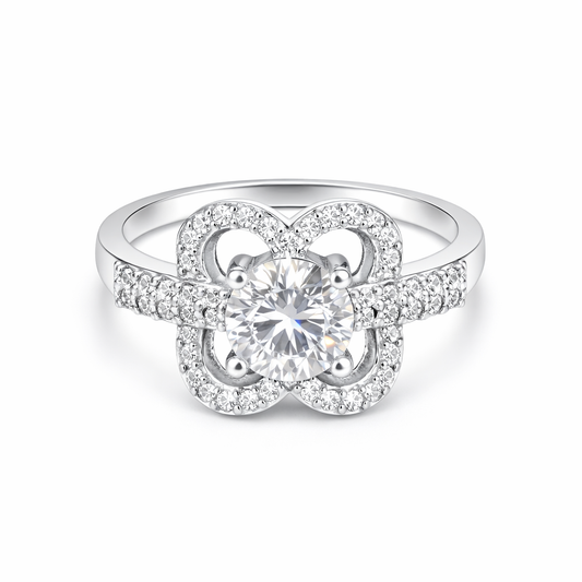 JZ23 1CT Sterling Silver S925 Moissanite Diamond