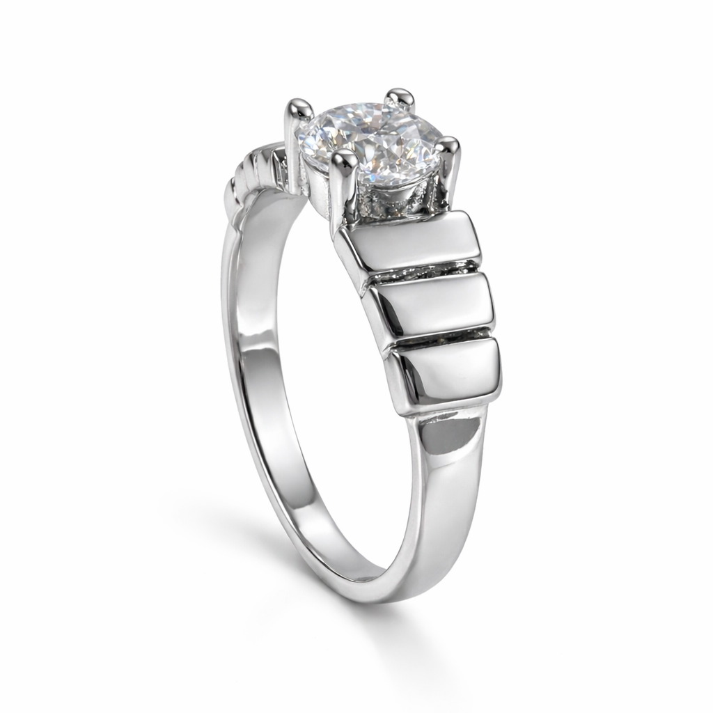 ER02 1CT Sterling Silver S925 Moissanite Diamond Earrings