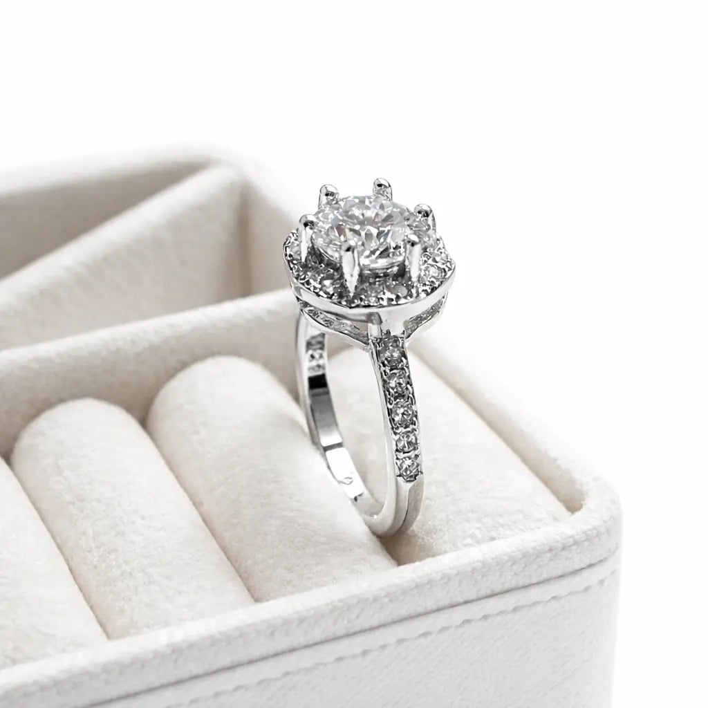 JZ53 1CT Sterling Silver S925 Moissanite Diamond 50%offamazon