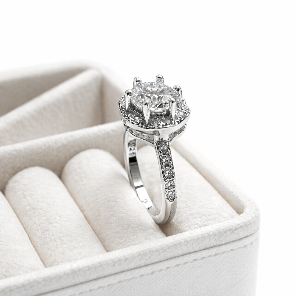 ER02 1CT Sterling Silver S925 Moissanite Diamond Earrings