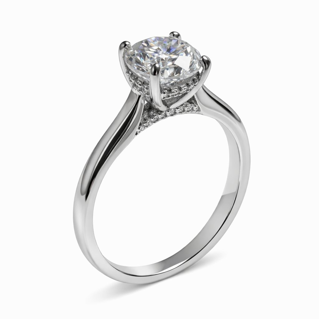ER02 1CT Sterling Silver S925 Moissanite Diamond Earrings