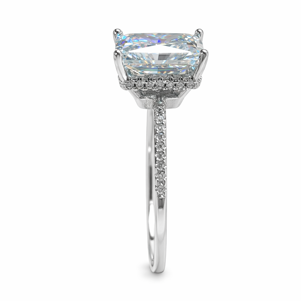 ER02 1CT Sterling Silver S925 Moissanite Diamond Earrings