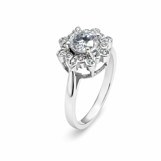 JZ57 1CT Sterling Silver S925 Moissanite Diamond