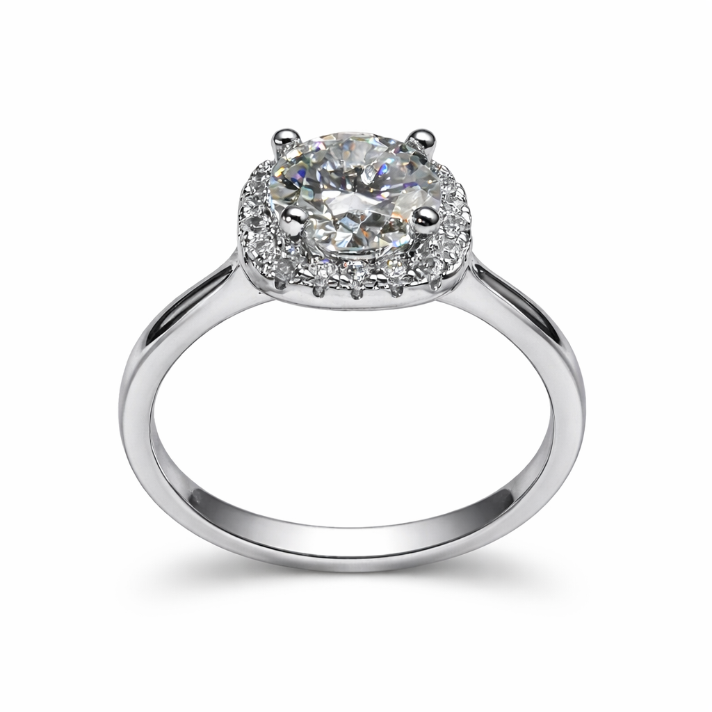 ER02 1CT Sterling Silver S925 Moissanite Diamond Earrings