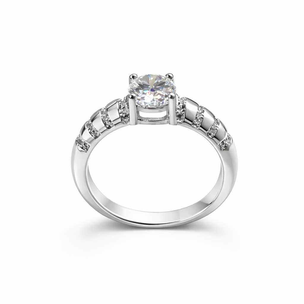 ER02 1CT Sterling Silver S925 Moissanite Diamond Earrings