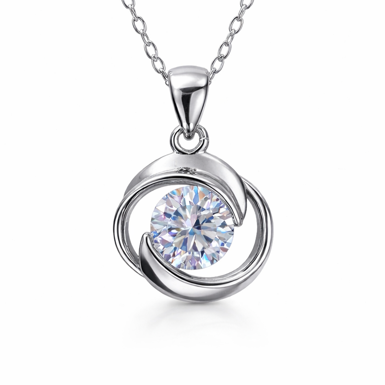 XL04 1CT Sterling Silver S925 Moissanite Diamond 50%offamazon