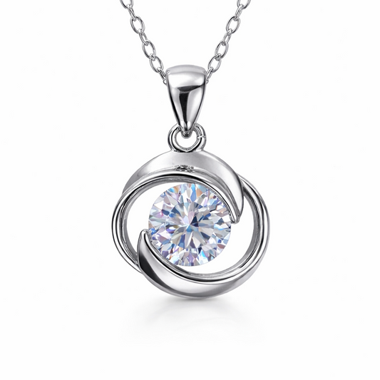 XL04 1CT Sterling Silver S925 Moissanite Diamond