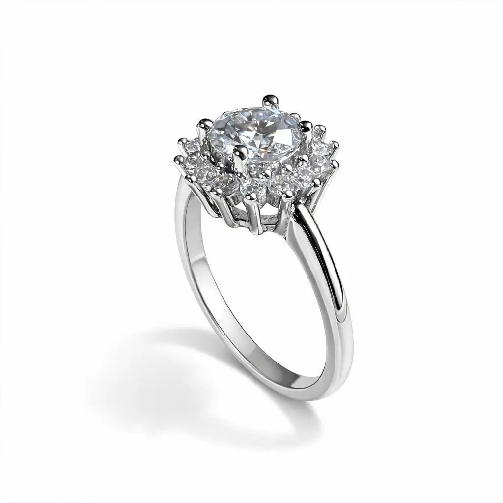 JZ43 1CT Sterling Silver S925 Moissanite Diamond 50%offamazon