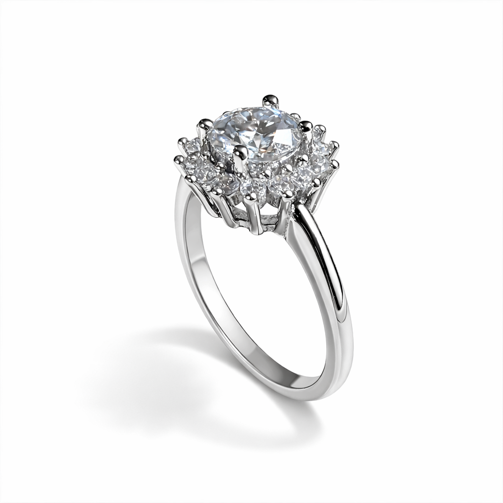 ER02 1CT Sterling Silver S925 Moissanite Diamond Earrings