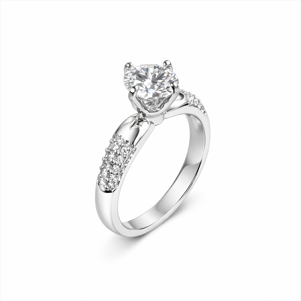 ER02 1CT Sterling Silver S925 Moissanite Diamond Earrings
