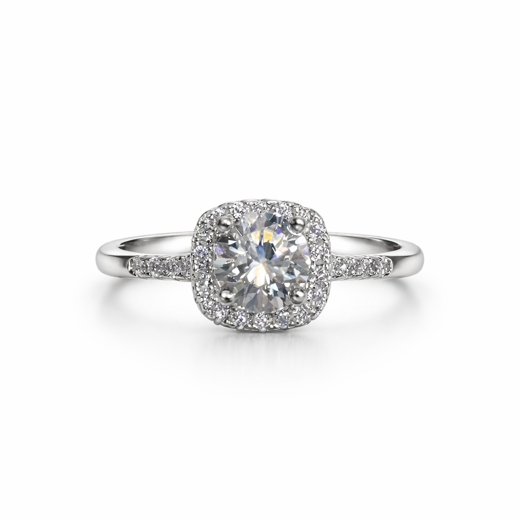 ER02 1CT Sterling Silver S925 Moissanite Diamond Earrings