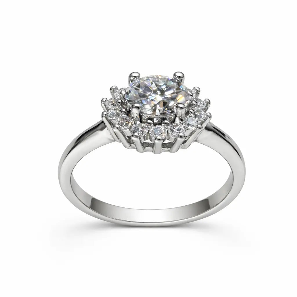 JZ21 1CT Sterling Silver S925 Moissanite Diamond 50%offamazon