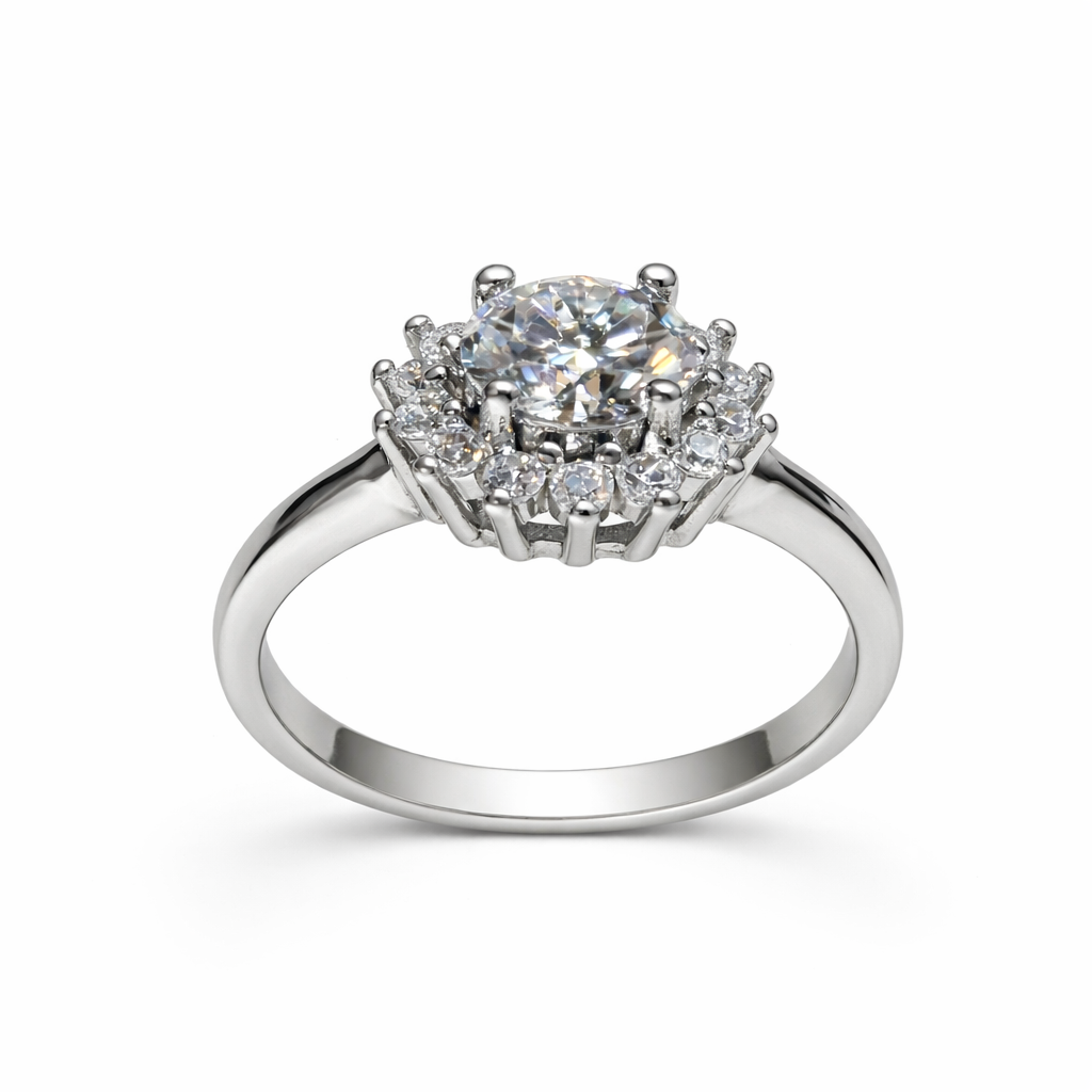 ER02 1CT Sterling Silver S925 Moissanite Diamond Earrings