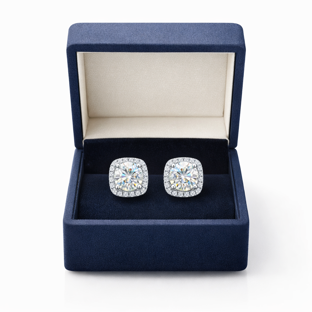 ER39 1CT Sterling Silver S925 Moissanite Diamond