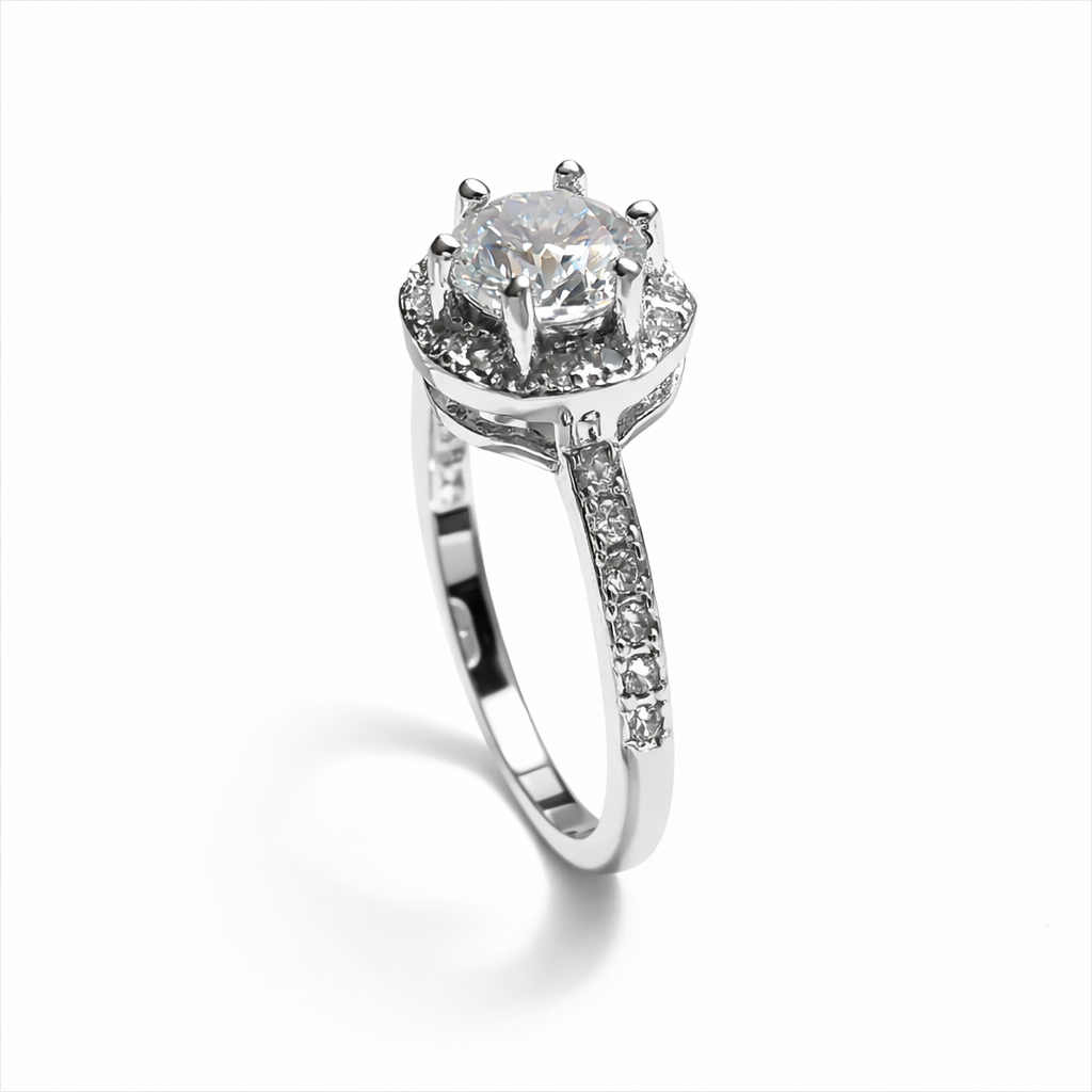 ER02 1CT Sterling Silver S925 Moissanite Diamond Earrings