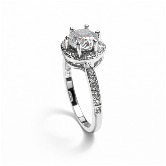 ER02 1CT Sterling Silver S925 Moissanite Diamond Earrings