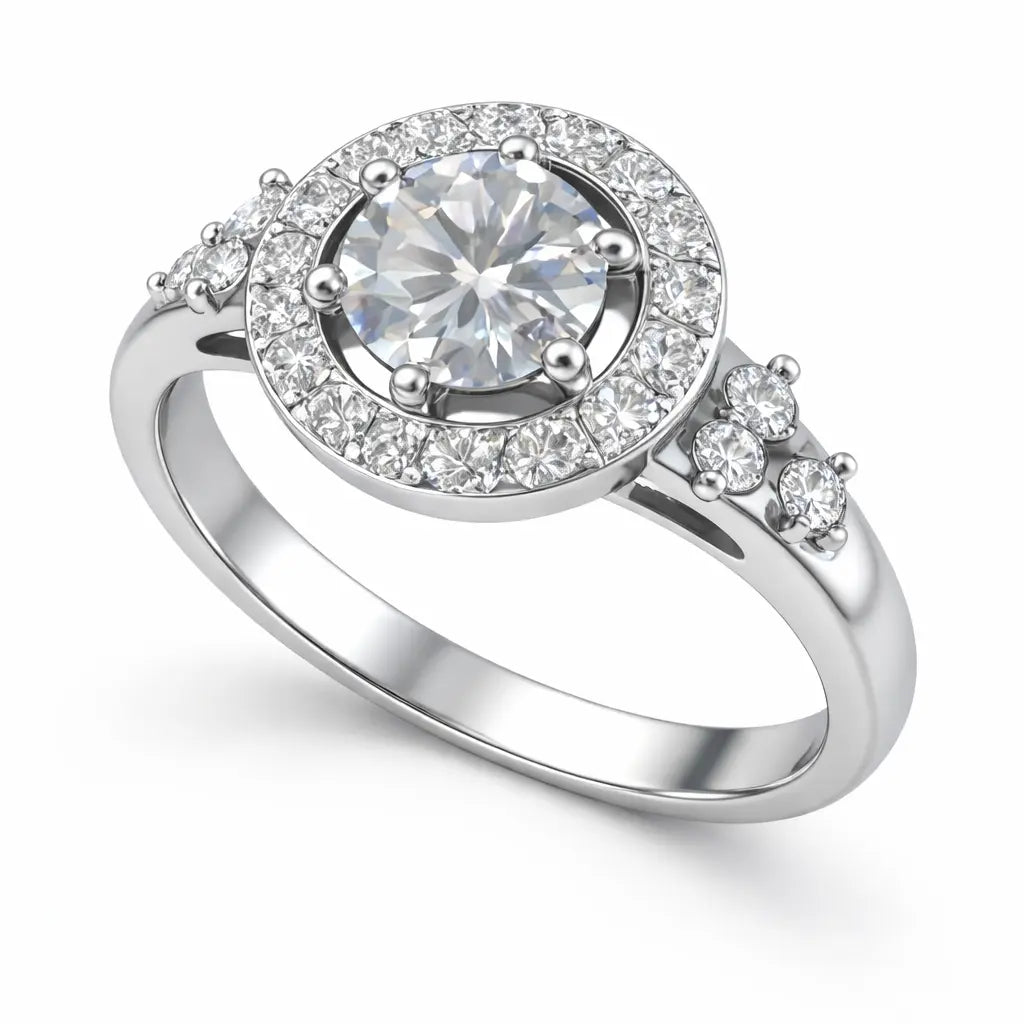 JZ53 1CT Sterling Silver S925 Moissanite Diamond 50%offamazon