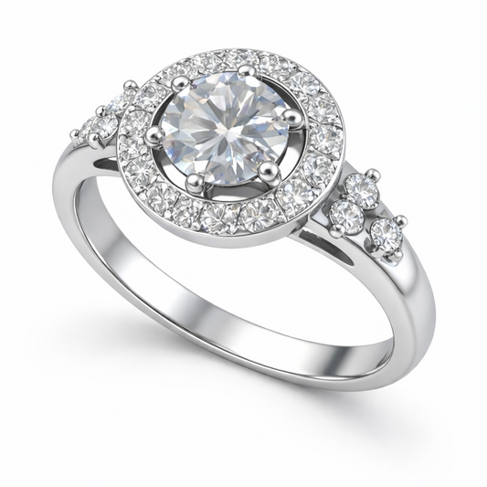 JZ53 1CT Sterling Silver S925 Moissanite Diamond