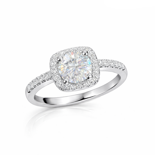 JZ45 1CT Sterling Silver S925 Moissanite Diamond