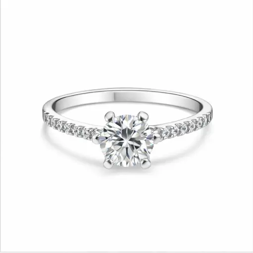 JZ38 1CT Sterling Silver S925 Moissanite Diamond 50%offamazon