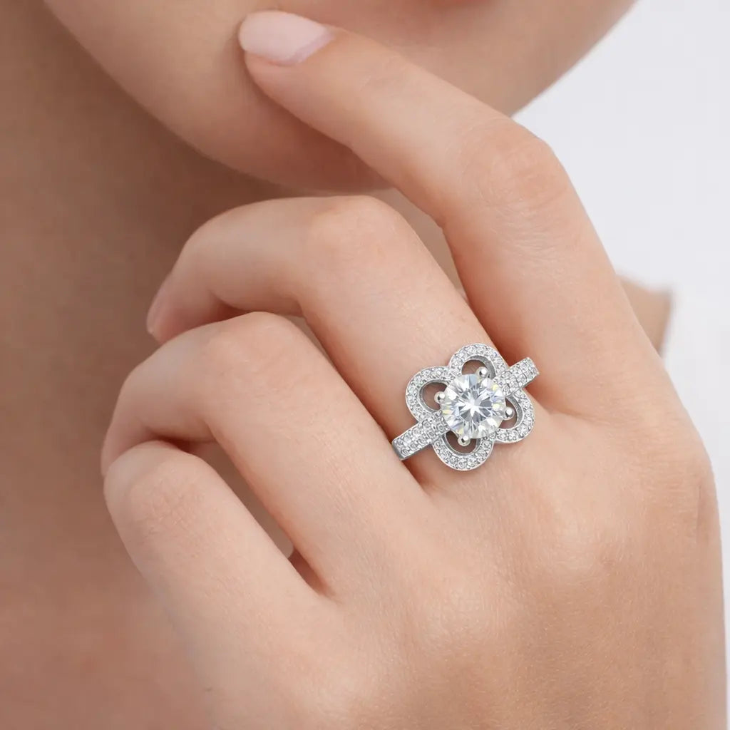 JZ23 1CT Sterling Silver S925 Moissanite Diamond 50%offamazon