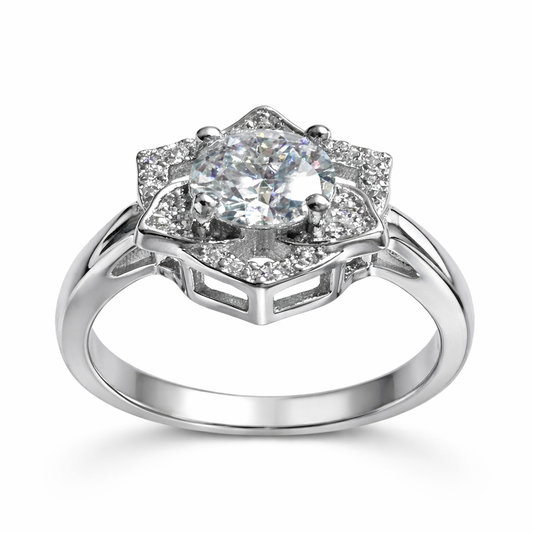 JZ28 1CT Sterling Silver S925 Moissanite Diamond