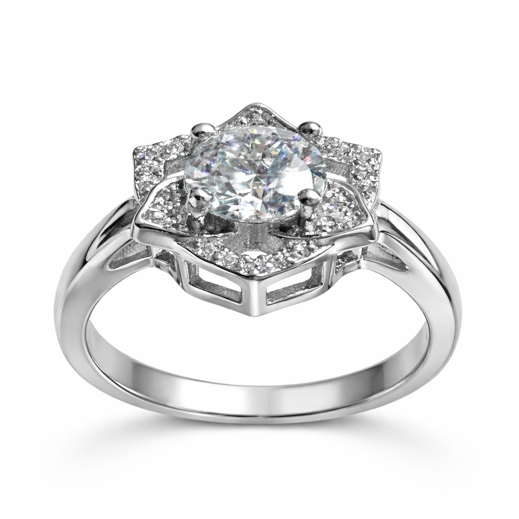 ER02 1CT Sterling Silver S925 Moissanite Diamond Earrings