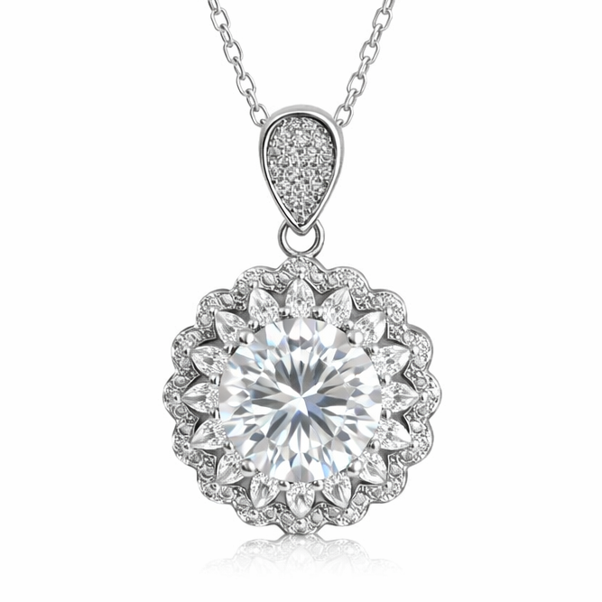 XL58 5CT Sterling Silver S925 Moissanite Diamond 50%offamazon