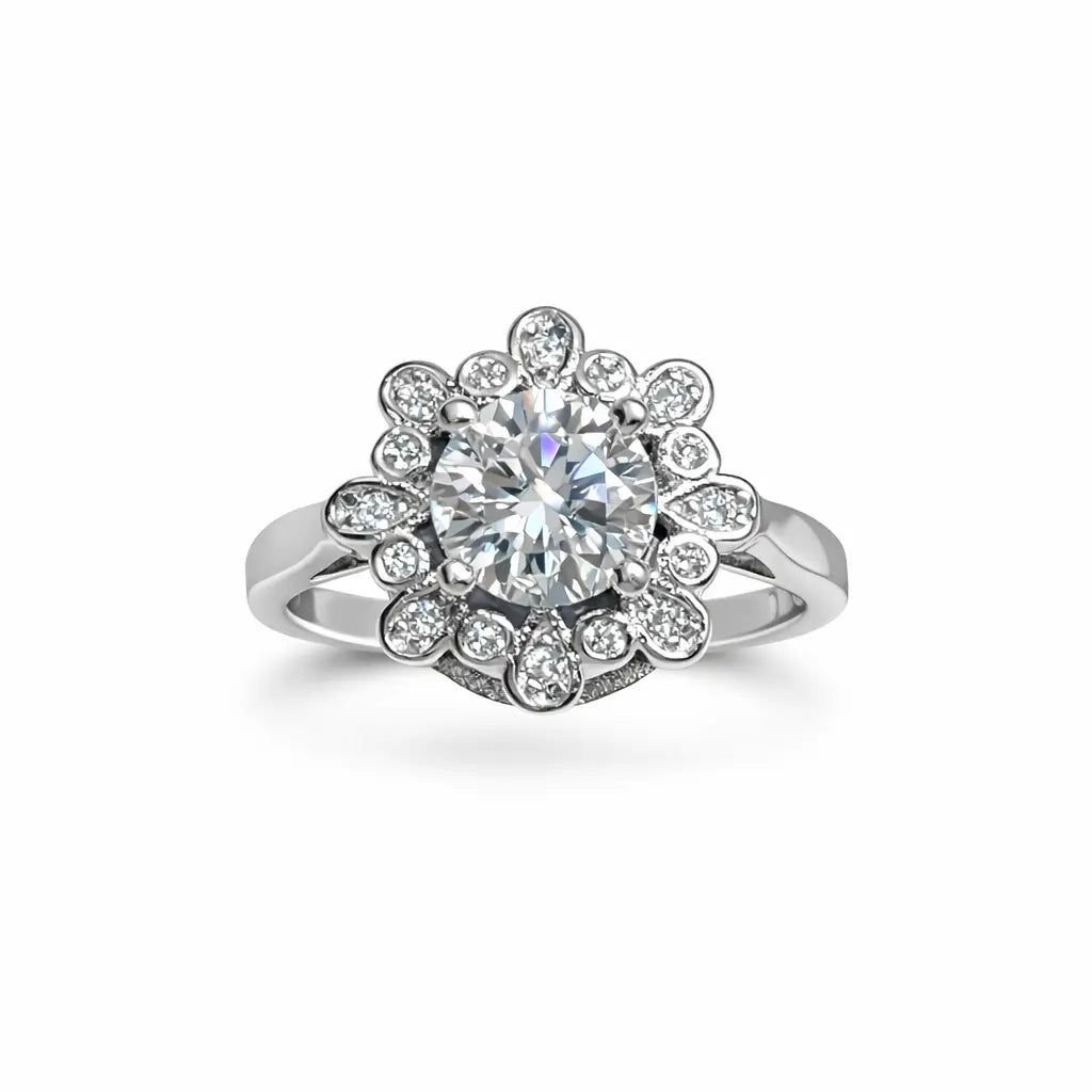 JZ57 1CT Sterling Silver S925 Moissanite Diamond 50%offamazon
