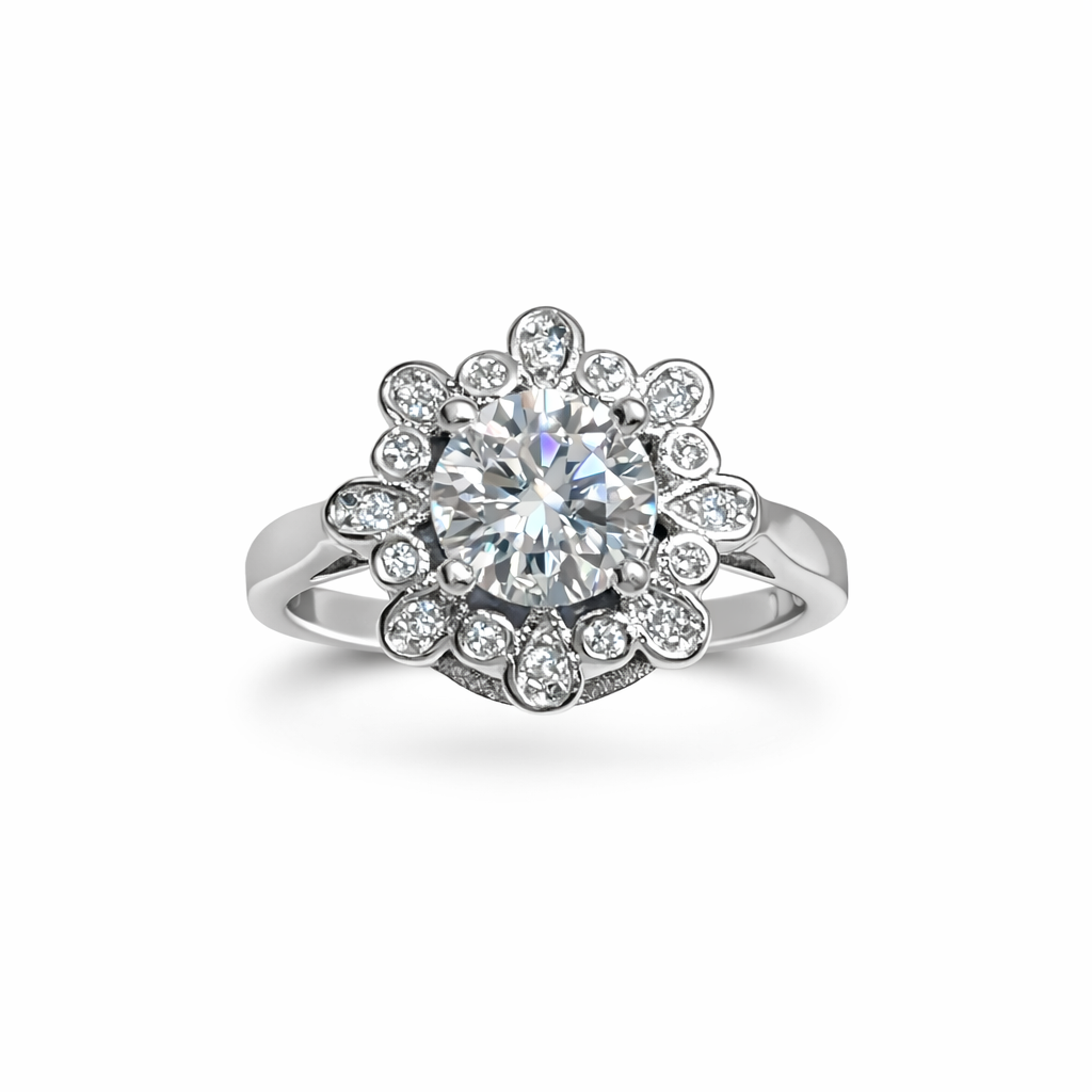 ER02 1CT Sterling Silver S925 Moissanite Diamond Earrings