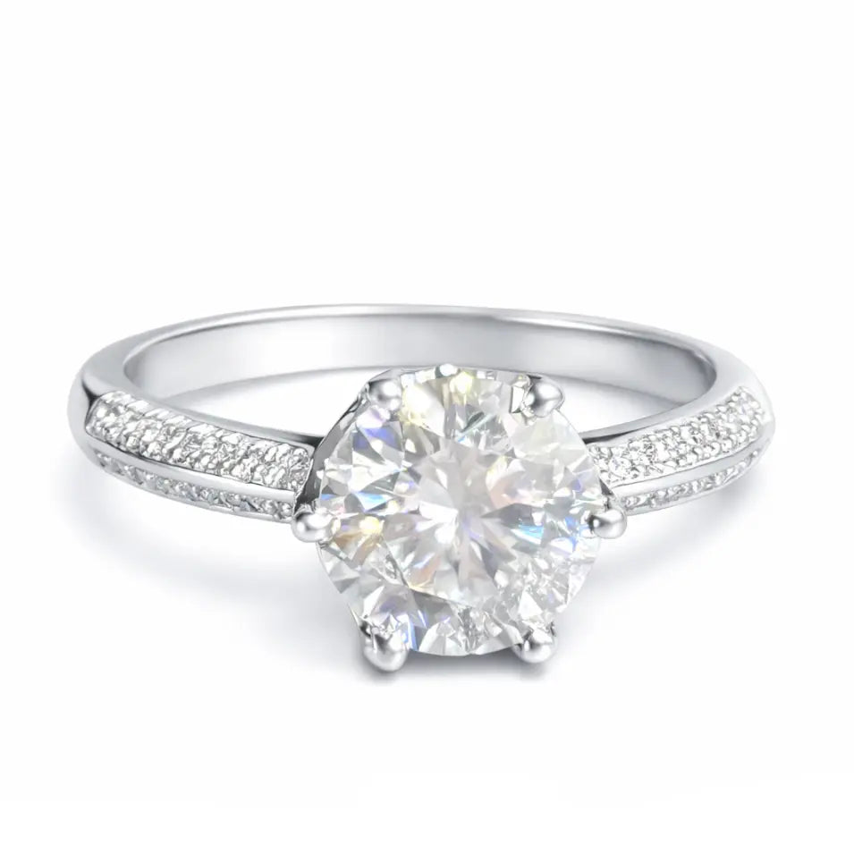 JZ48 1CT Sterling Silver S925 Moissanite Diamond 50%offamazon