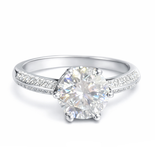 JZ48 1CT Sterling Silver S925 Moissanite Diamond