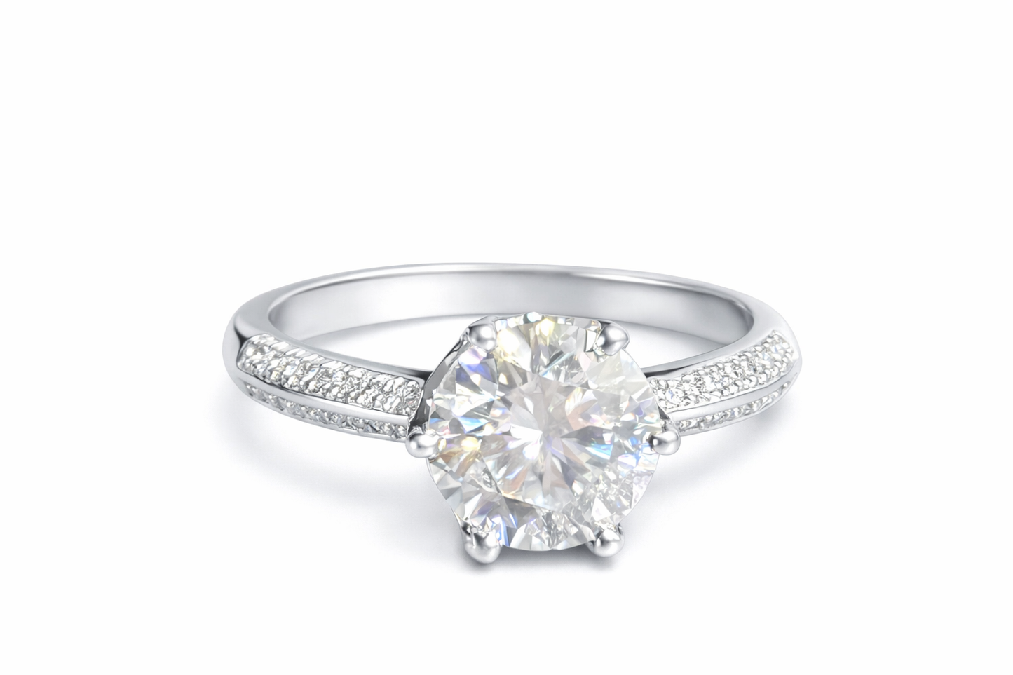 ER02 1CT Sterling Silver S925 Moissanite Diamond Earrings