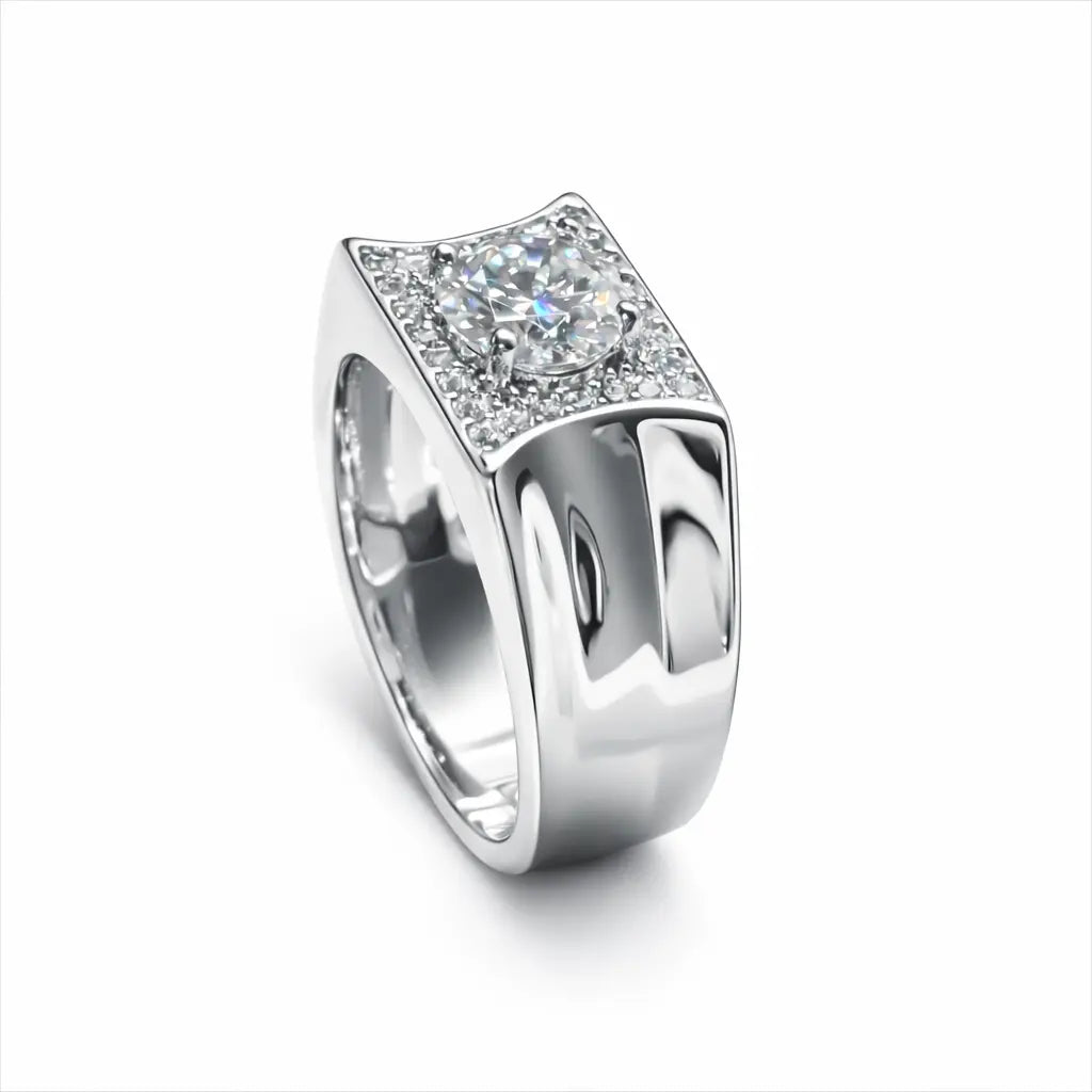 JZ02 1CT Sterling Silver S925 Moissanite Diamond 50%offamazon