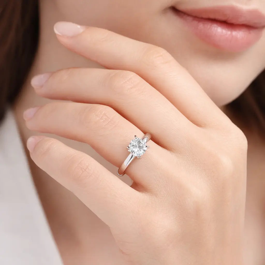 JZ08 1CT Sterling Silver S925 Moissanite Diamond 50%offamazon