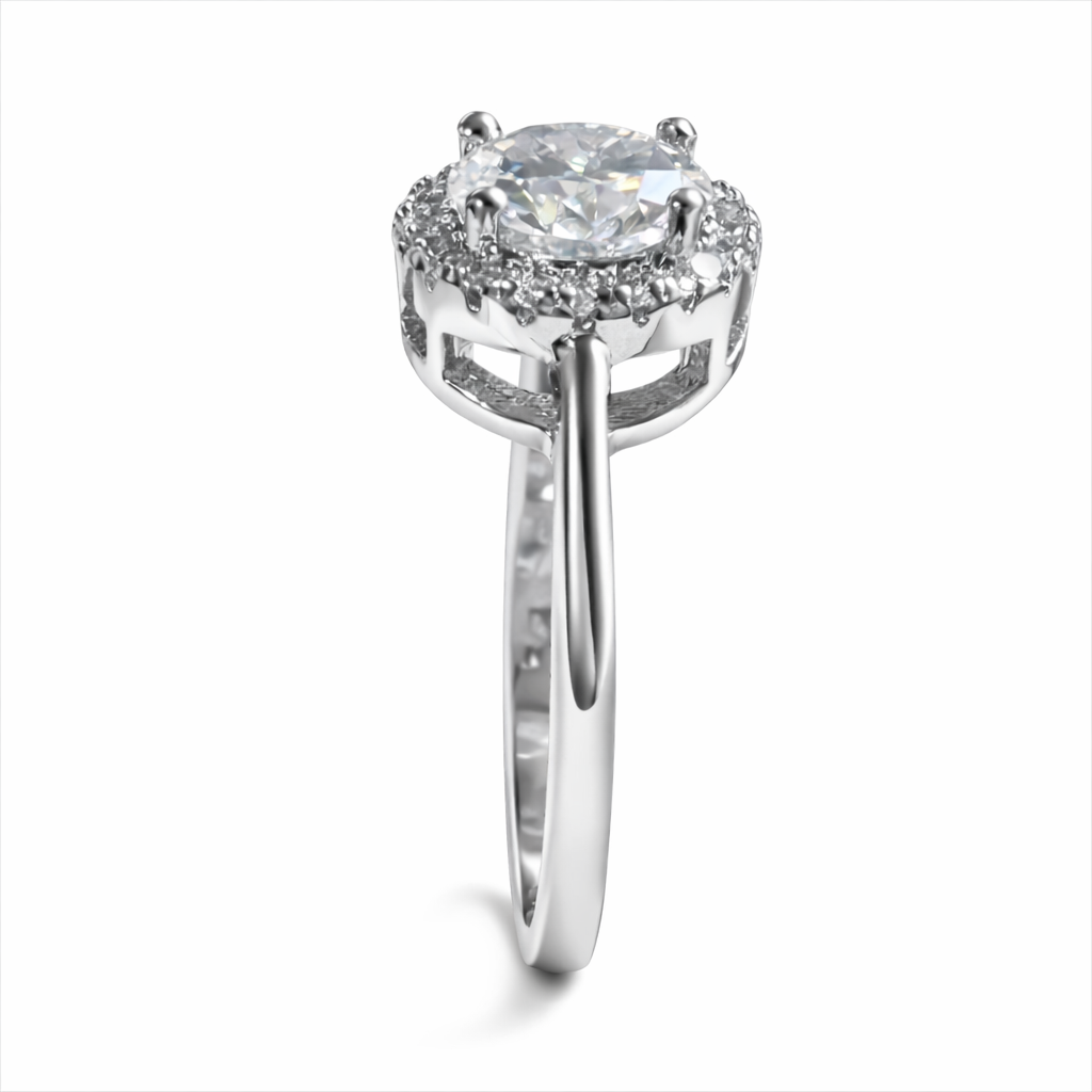ER02 1CT Sterling Silver S925 Moissanite Diamond Earrings