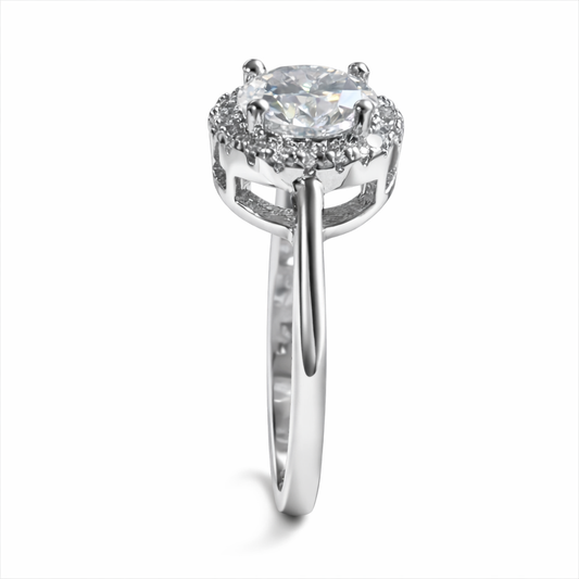 ER02 1CT Sterling Silver S925 Moissanite Diamond Earrings