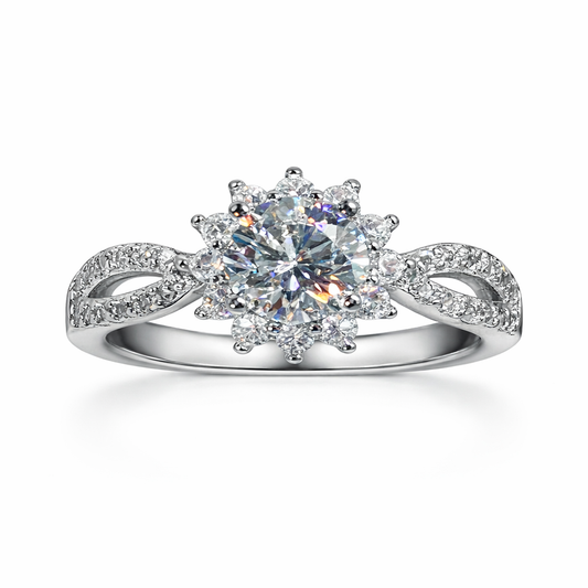 JZ04 1CT Sterling Silver S925 Moissanite Diamond