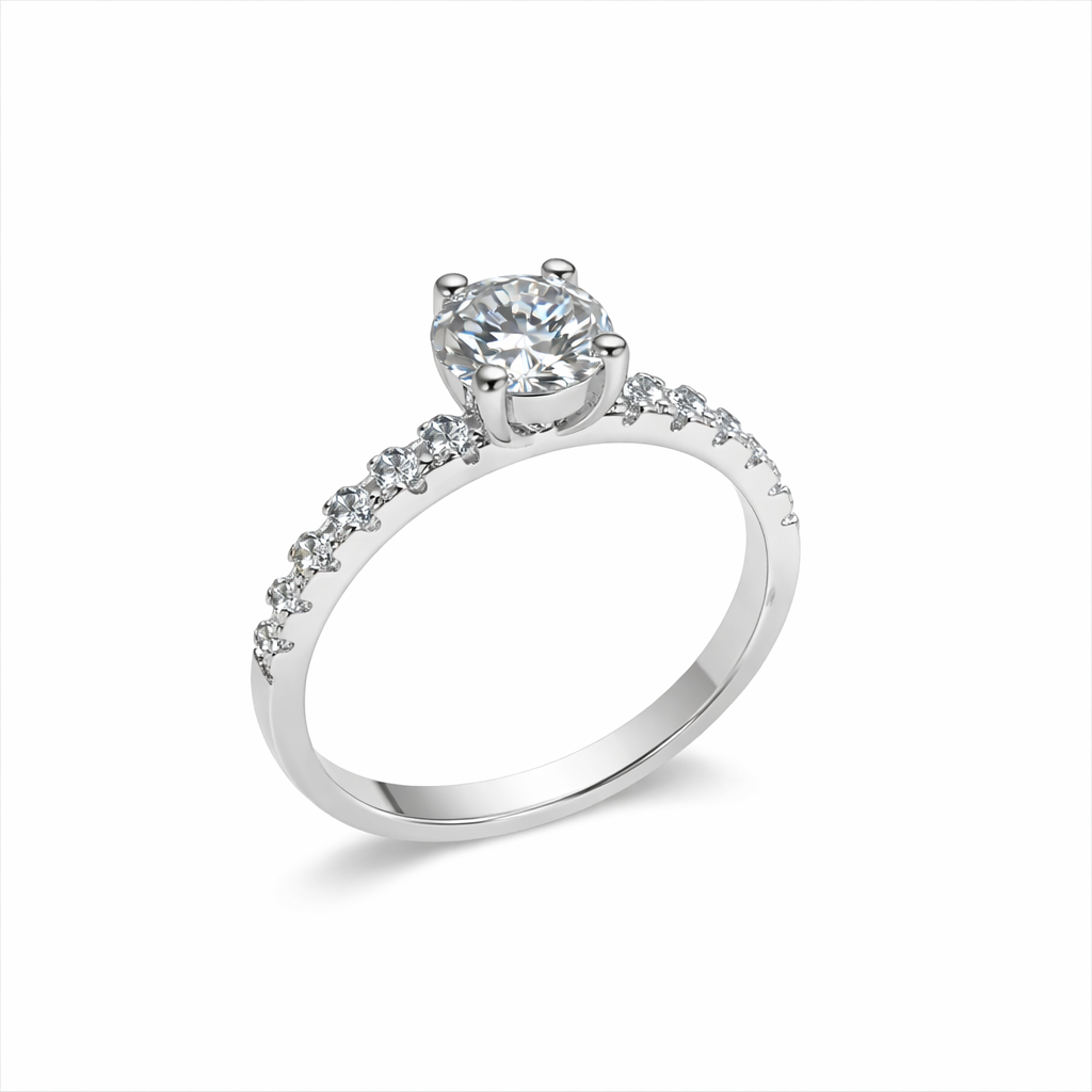 ER02 1CT Sterling Silver S925 Moissanite Diamond Earrings