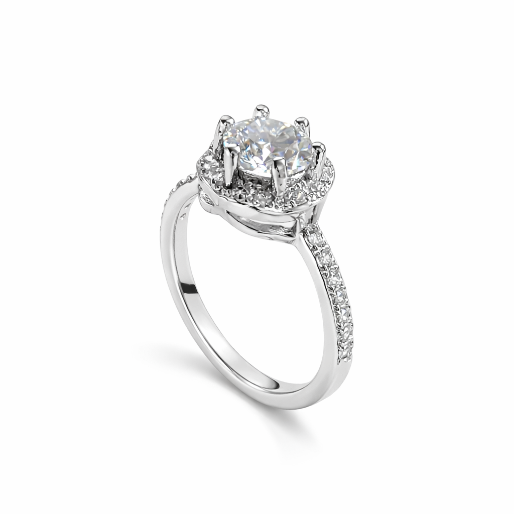 ER02 1CT Sterling Silver S925 Moissanite Diamond Earrings