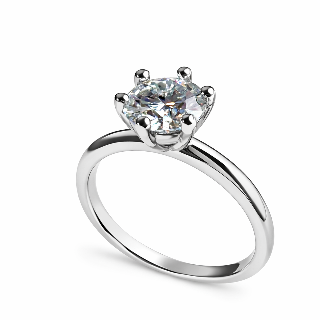 ER02 1CT Sterling Silver S925 Moissanite Diamond Earrings