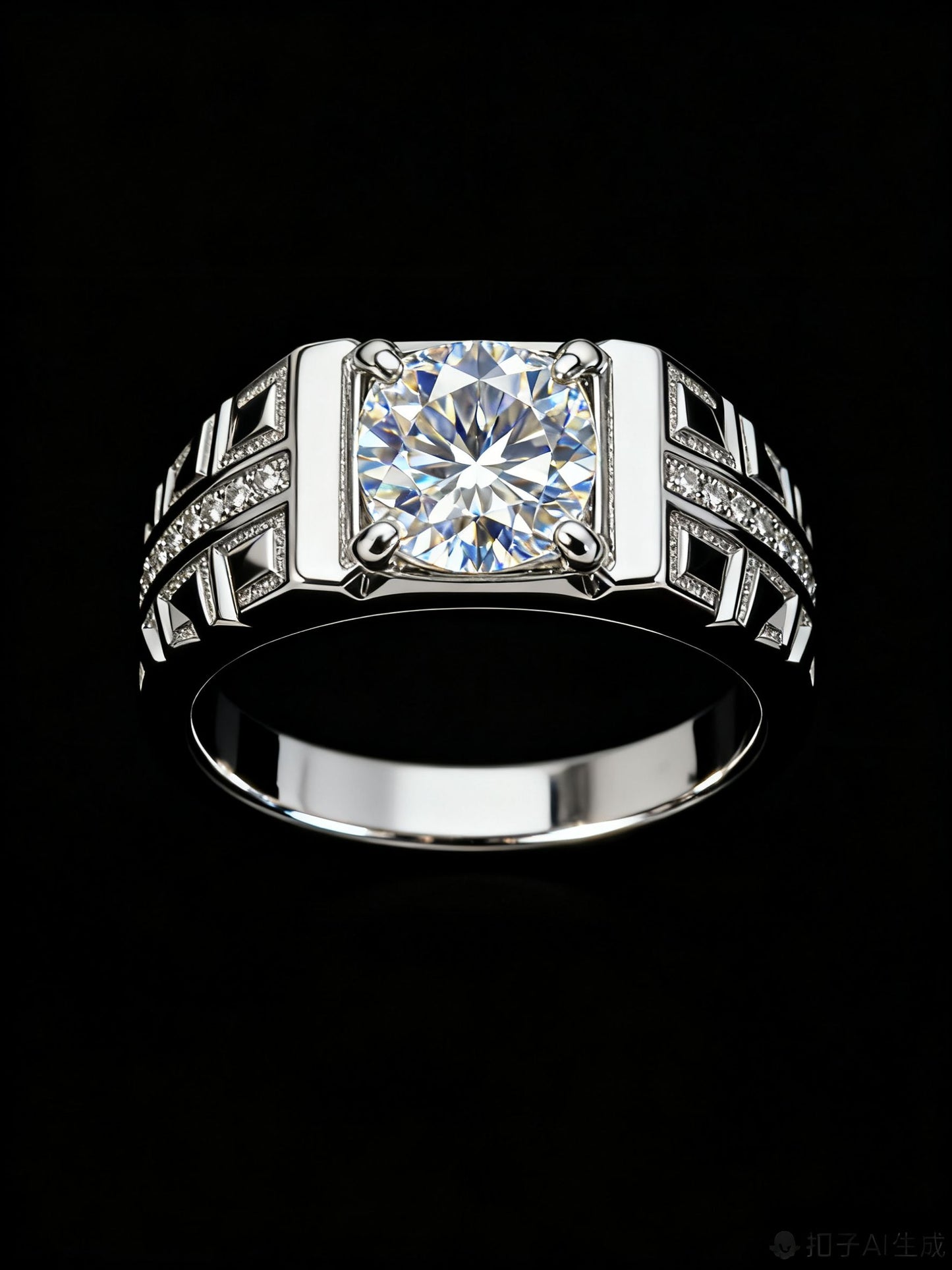 JZ46 1CT Sterling Silver S925 Moissanite Diamond