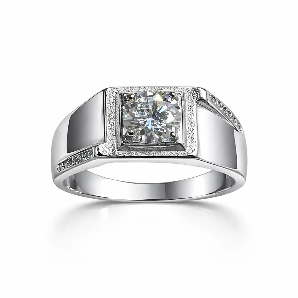 JZ54 1CT Sterling Silver S925 Moissanite Diamond 50%offamazon