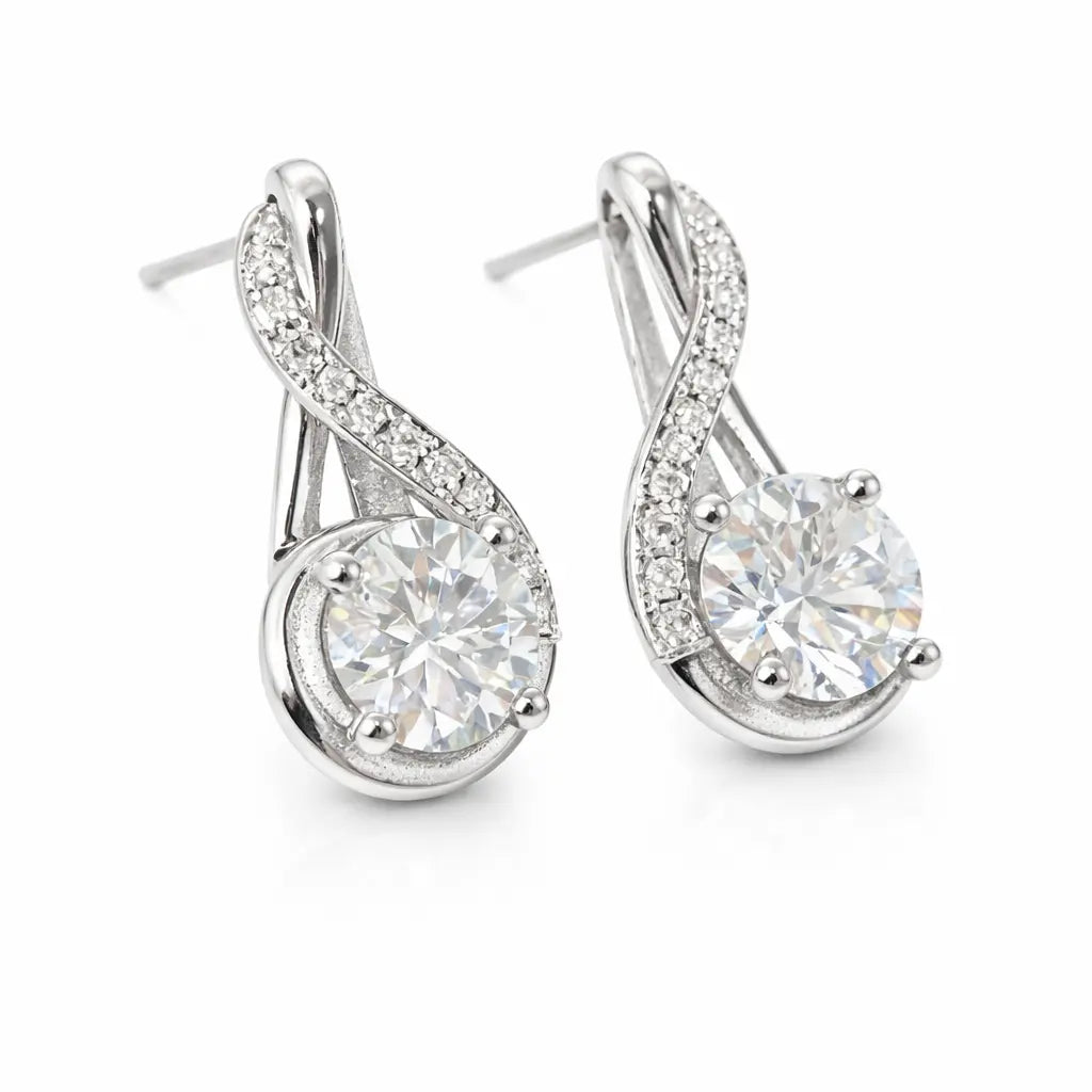 ER18 1CT*2 Sterling Silver S925 Moissanite Diamond 50%offamazon