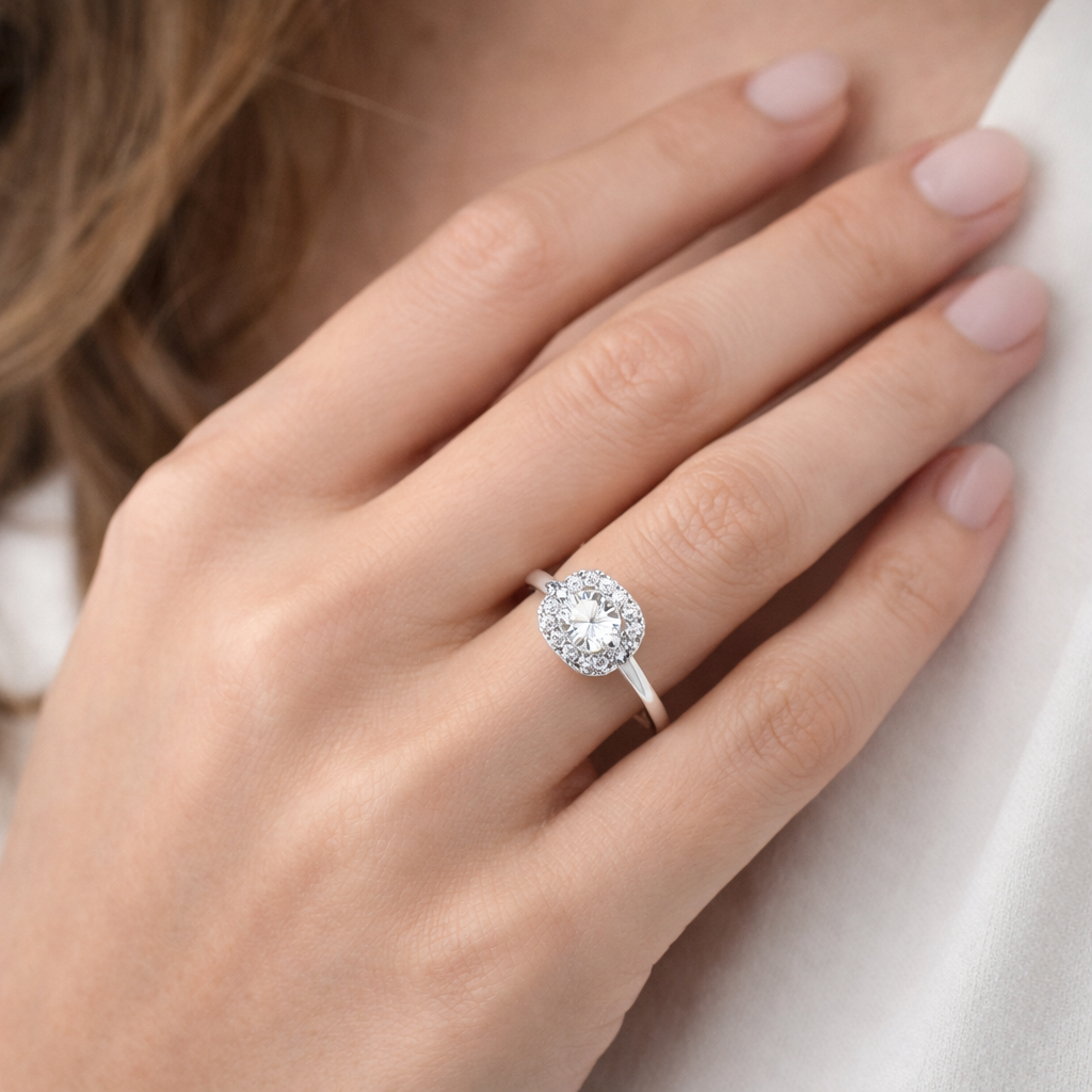 JZ61 1.5CT Sterling Silver S925 Moissanite Diamond