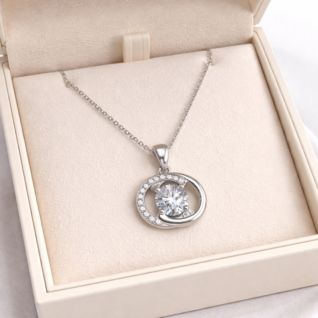 XL23 1CT Sterling Silver S925 Moissanite Diamond 50%offamazon