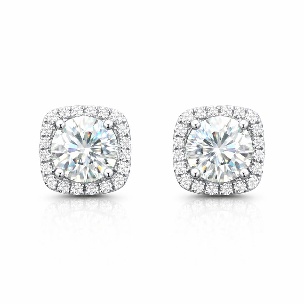 ER39 1CT Sterling Silver S925 Moissanite Diamond