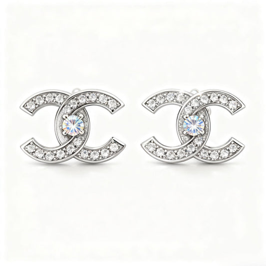 ER53 1CT*2 Sterling Silver S927 Moissanite Diamond