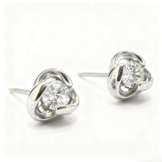 ER33 1CT Sterling Silver S925 Moissanite Diamond