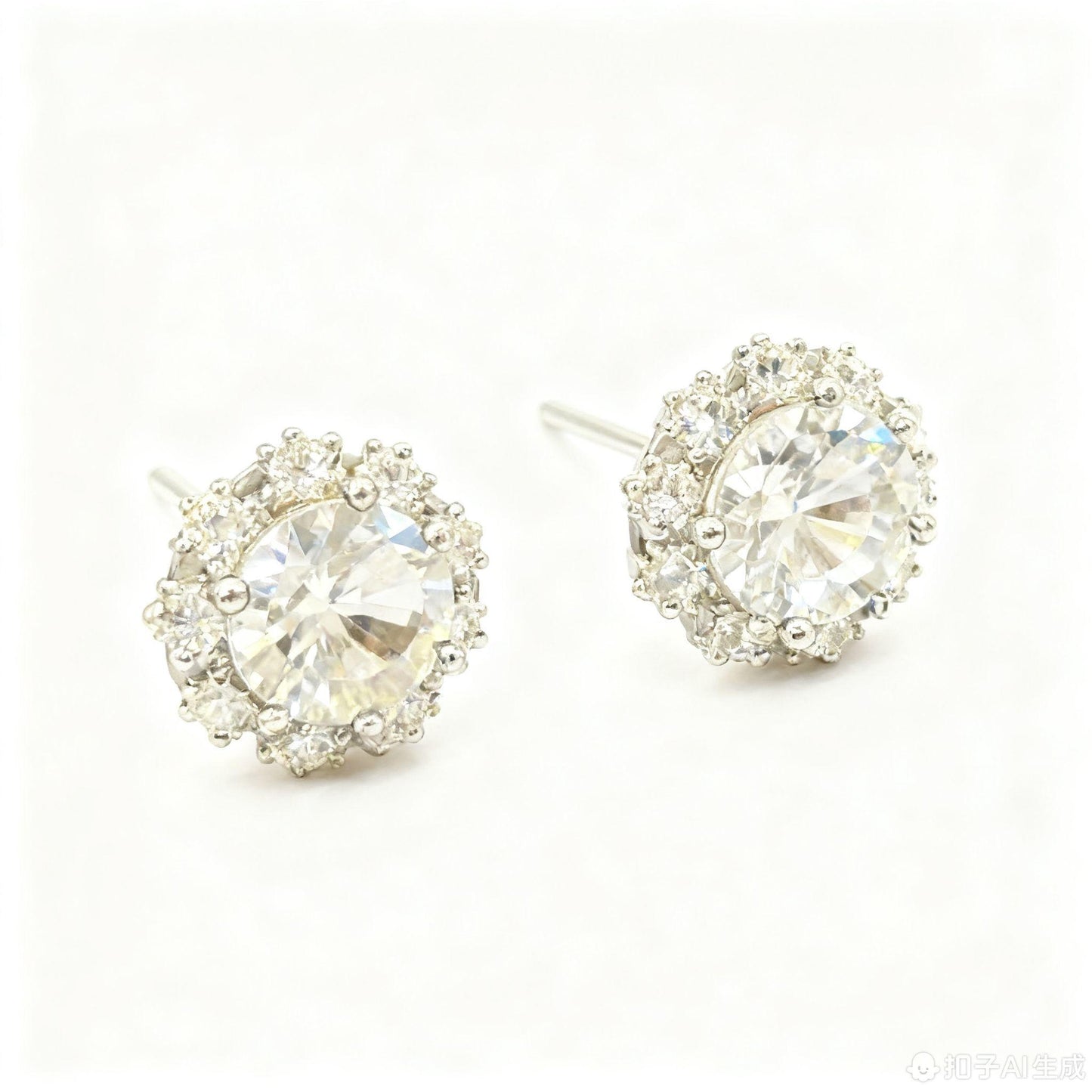 ER36 1CT Sterling Silver S925 Moissanite Diamond